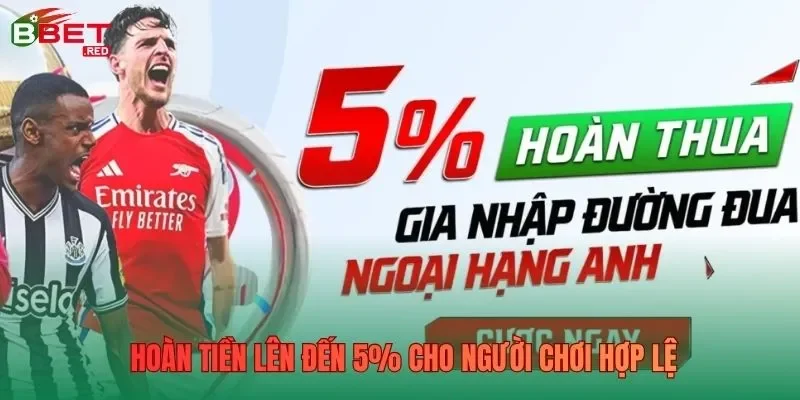 Hoàn tiền lên đến 5% cho người chơi hợp lệ